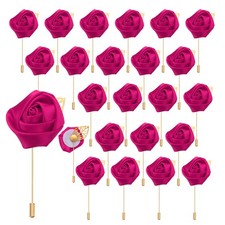 24pcs Rose Red Rose Boutonnieres Pins for Formal Party