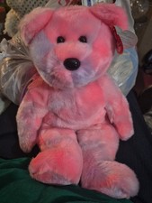 14" Ty Beanie Buddy Clubby 5th Anniversary Edition Pink Bear 2002