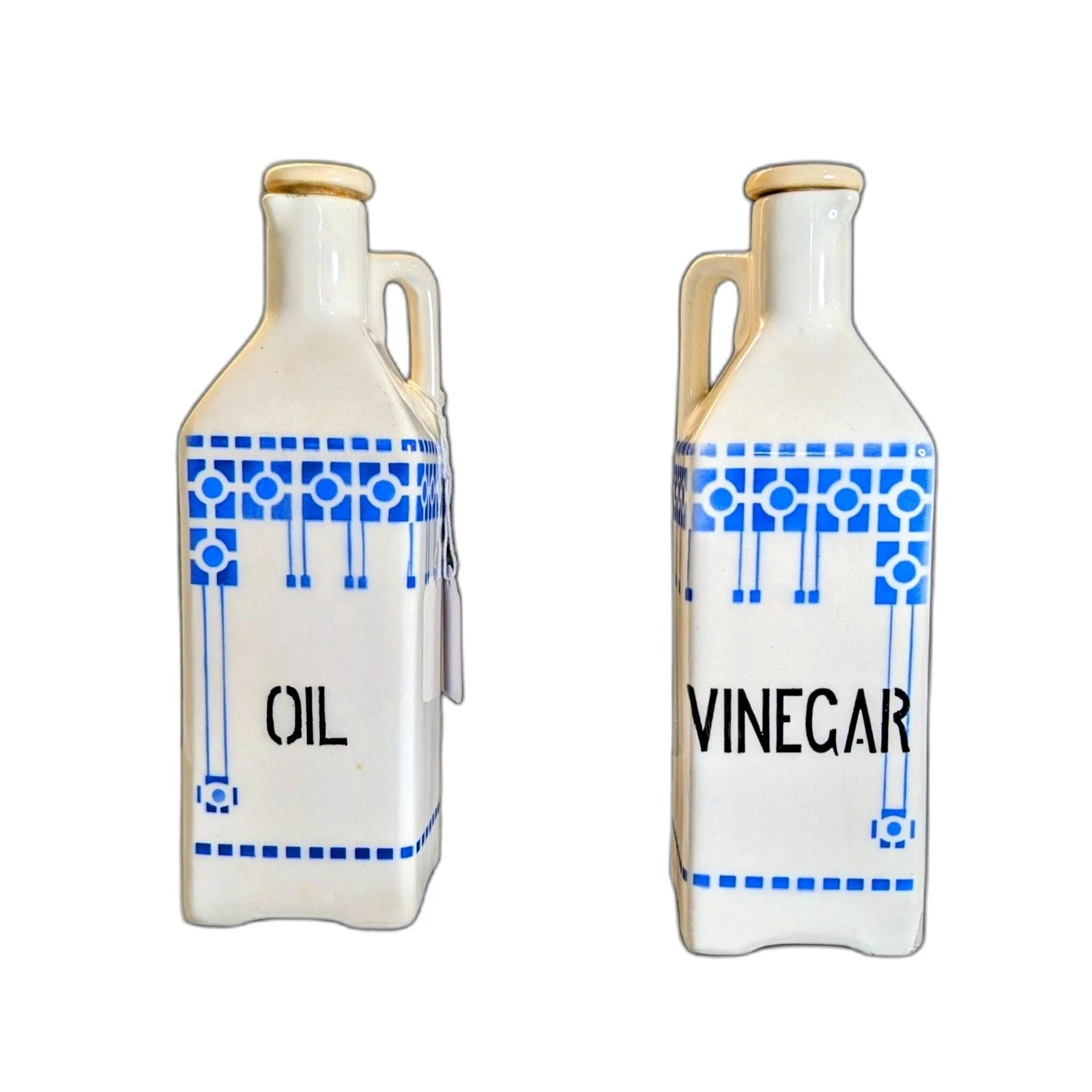 Vintage Ditmar Urbach Czechoslovakia Oil and Vinegar Cruet Set Art Deco