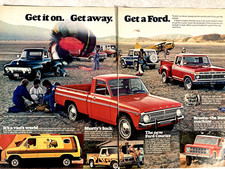 1976 Ford Line Courier Bronco F Series Econoline Two Page Print Ad