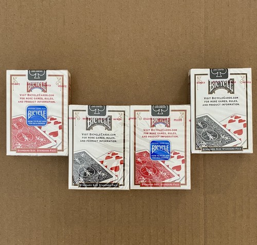 4 Decks Bicycle RIDER BACK Playing Cards Standard Index Poker 2 Red/2 Black - Picture 4 of 10
