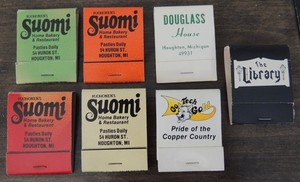 Mich Tech Houghton MI Matchbook x 7 Unstruck Full, Suomi Library Union, Douglass