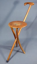 1939 New York World's Fair Kan-O-Seat Folding Walking Stick Cane Stool
