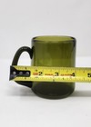 Set of 3 Vintage Littala "Tupa" Glass Mugs, Kaj Franck- MCM Olive Green Avocado — photo 9