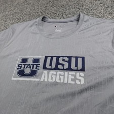 Utah State Aggies Shirt Mens L Gray NCAA College Basketball USU Graphic Logo