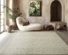 Multi Size loomBloom Hand Hooked Transitional Wool All Over Ivory Area Rug