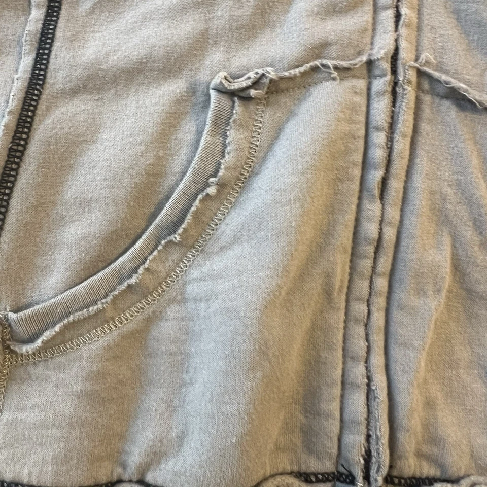 Twisted Heart Hoodie embroidered studded full zip Women’s S grey Y2K Style - Image 4 of 4