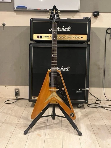Electric Guitar Epiphone by Gibson 1958 Korina Flying V 1999 Natural SNU99051983
