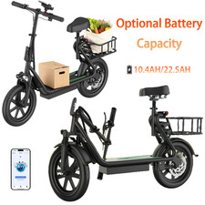 AOVOPRO Electric Scooter for Adults, 14INCH ESCOOTER with Seat Luggage Basket