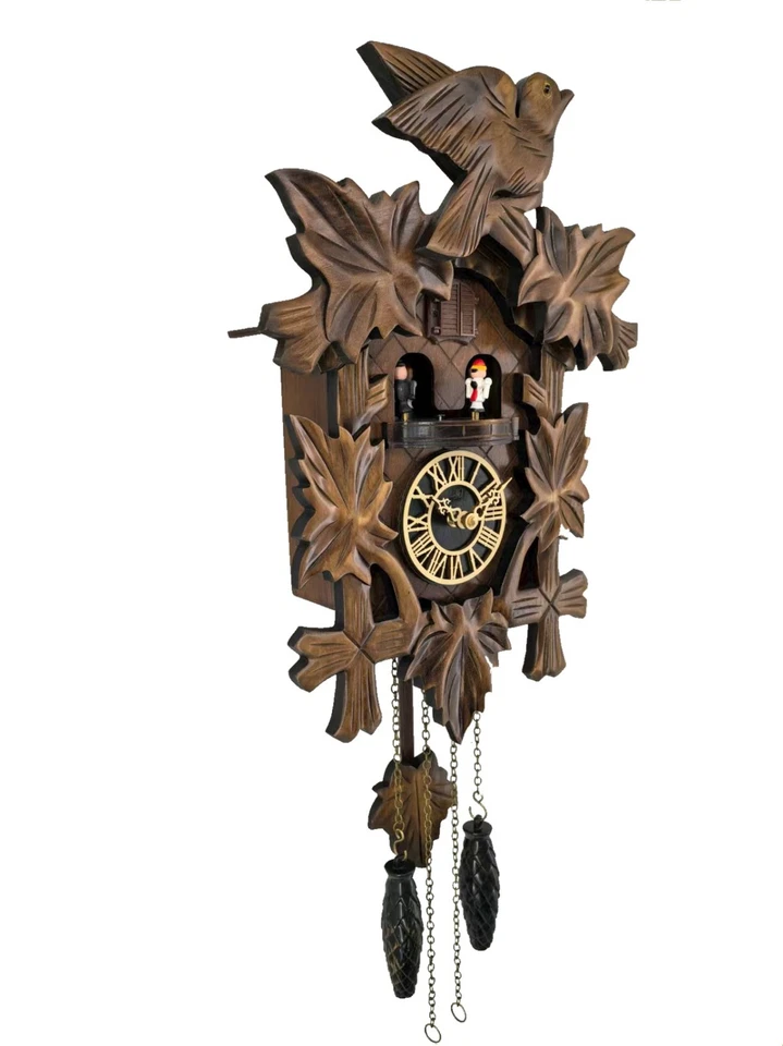 Reloj Cuco Tradicional Selva Negra Artesanal Cuarzo Musical Diseño Alemán Foto 4 de 4