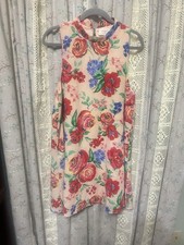 Everly Floral Sleeveless Shift Dress Size Large Blush Pink EUC Made USA