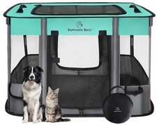 Dog Playpen,Pet Playpen,Foldable Dog Cat Playpens,Portable Exercise Kennel Te...