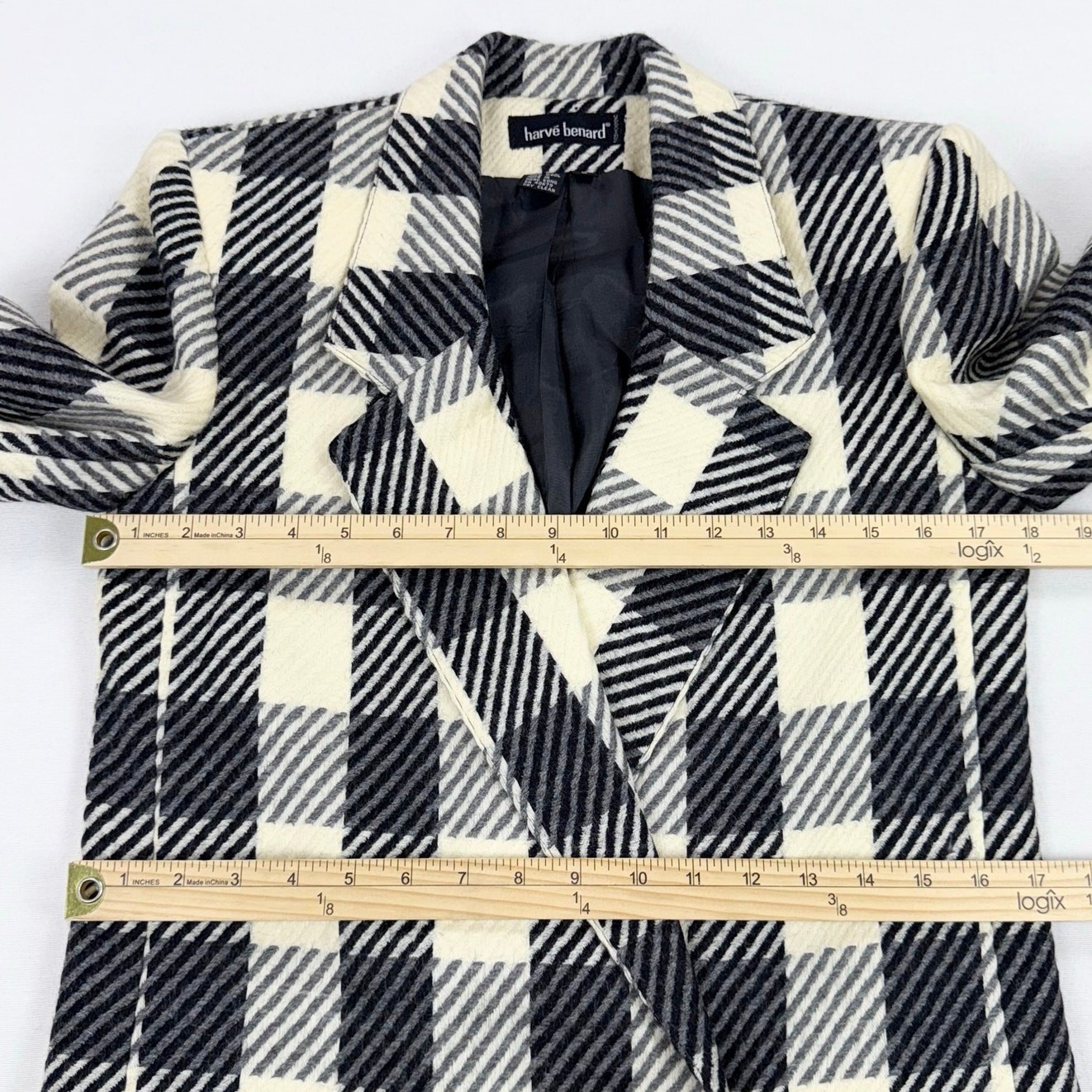 Harve Benard Blazer Women's Vintage Check Plaid Wool Double Breasted Sz 6