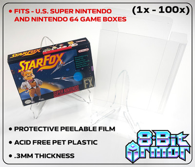 1x - 100x Box Protectors for Super Nintendo SNES & N64 Game Boxes Clear Cases