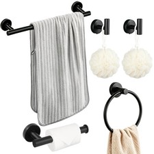 5 Pieces Stainless Steel Bath Set, Wall Mount Towel Bar and Toilet Roll Holder