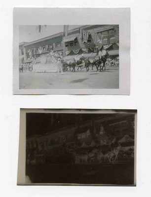 Horse Drawn Parade Float Photo & Negative Baker Oregon 1930's 