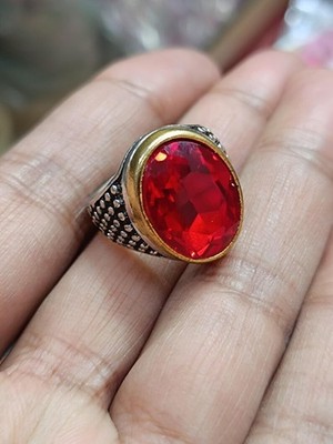 Magical Red Stone Ring: Wealth & Luck Talisman f ship