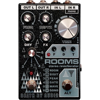 DEATH BY AUDIO Rooms Stereo Reverb Effects Pedal Black Sparkle