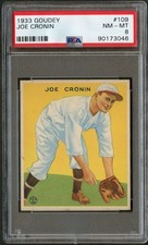 1933 Goudey #109 Joe Cronin HOF PSA 8 NM-MT 90173046 