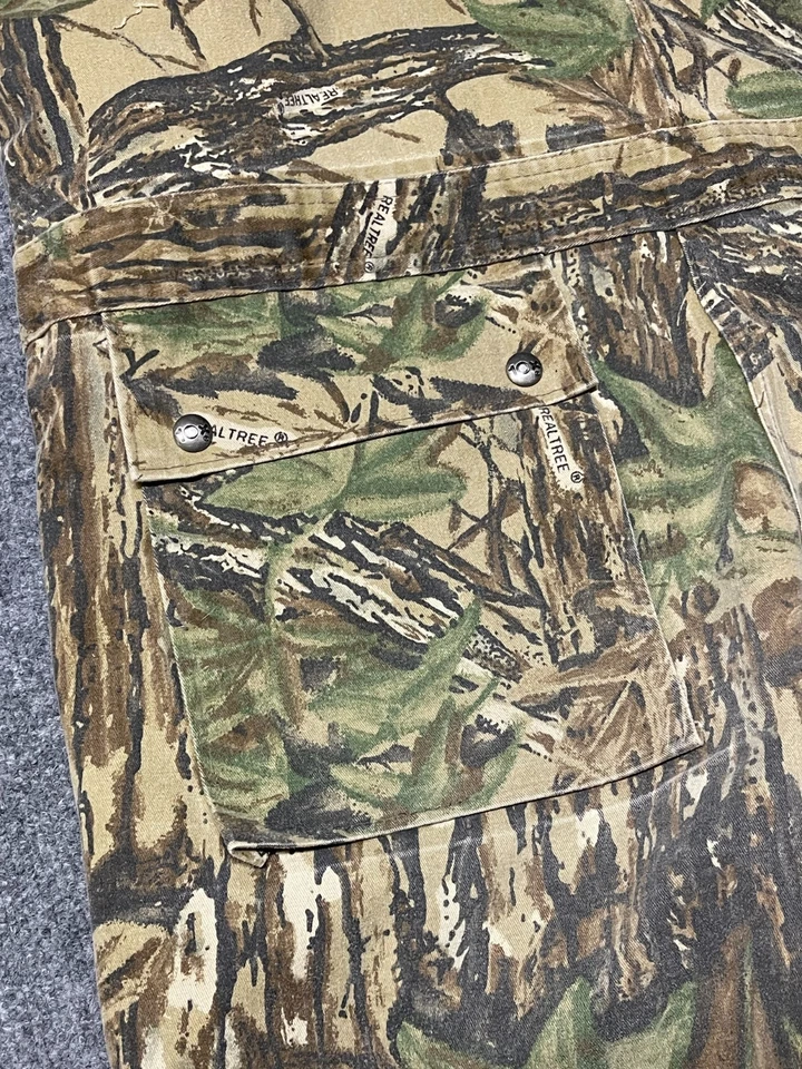 Vtg 10X Overalls Mens XLT Gore-Tex Rainwear Realtree Hunting Camo Bib Distressed - Image 4 of 4