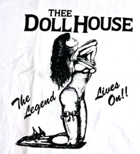 Vintage 80s The Dollhouse Strip Club T-Shirt Myrtle Beach SC Single Stitch Large
