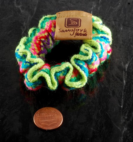 Hair Scrunchies Yellow Colorful Washable Made In Peru Fair Trade Accessory - Picture 3 of 3