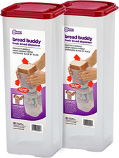 Bread Buddy Bread Box – Red Lid, Pack of 2