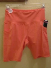 NWT Ebb And Flow Women's Stretch Athleisure Shorts W/Cell phone Pocket Sz L