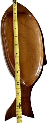 Holz Fisch Tablett, Schmuckschale oder Wurstwaren Brett, schöne Maserung Vintage. - Bild 11 von 12