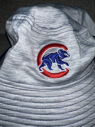 New Era Chicago Cubs Gray Drawstring Bucket Cap Hat One Size Fits Most New - Picture 2 of 7
