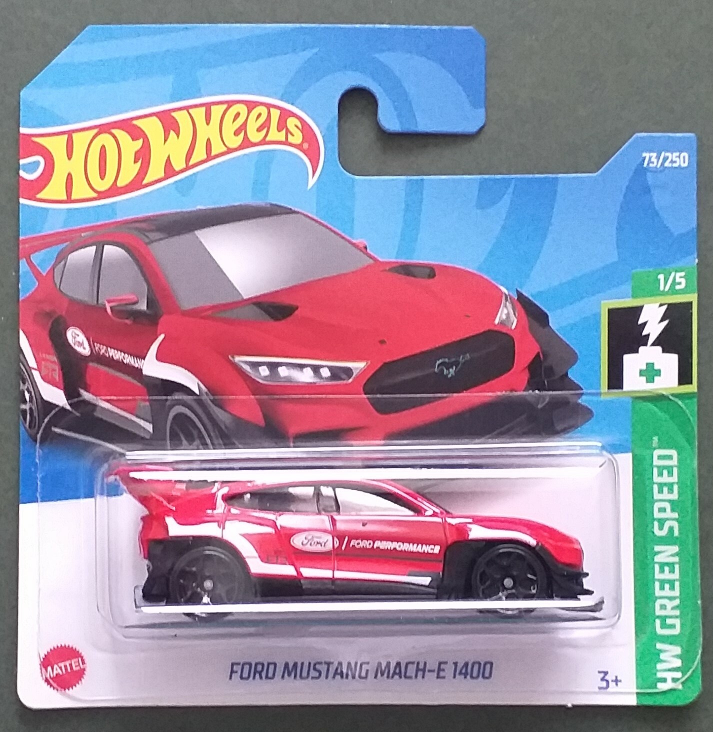 HOT WHEELS 2022 FORD MUSTANG MACH=E 1400, RED, SHORT CARD.