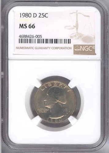 1980-D Washington Quarter 25C NGC MS 66