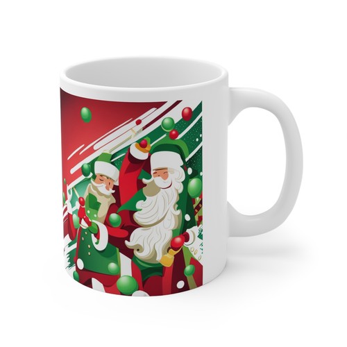 Taza de cerámica navideña Feliz Navidad taza temporada navideña 11 oz - Imagen 4 de 6