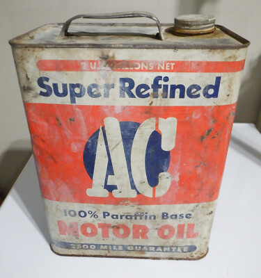 Vintage 2 Gallon Super Refined AC Motor Oil Can