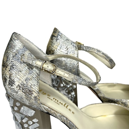 Bettye Muller Bejeweled Gold-CF Bedazzled Mary Jane Pumps Heels Sz 10M New - Picture 6 of 12