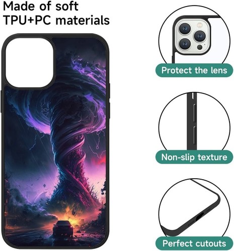 Vaporwave aesthetic tornado For iPhone SE XS XR Max 5 6 7 8 Plus Aesthetic Cover - Picture 24 of 25