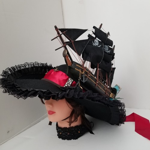 Custom Pirate Jolly Roger Hat Complete Costume Multiple Pieces Some NWT SZ S-M - Picture 8 of 19