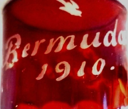 EAPG Ruby Stained Creamer Pitcher Jug Glass Cranberry Bermuda 1910 Birds Flowers - Picture 2 of 5