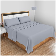 FLAT SHEET Bed Sheets Poly Cotton Percale Single Double King SK & Pillowcases UK