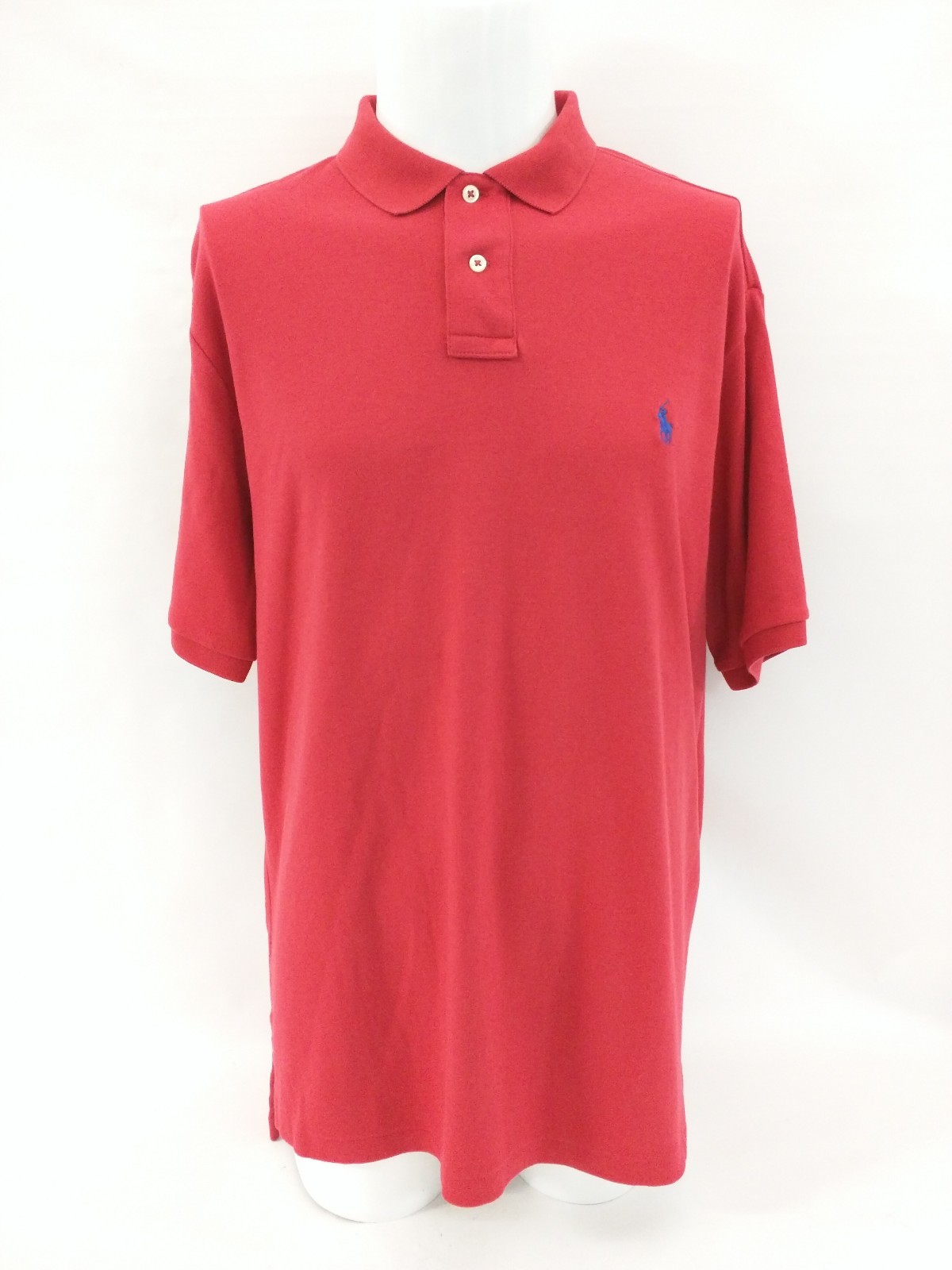 Polo Ralph Lauren rosso blu pony manica corta vestibilità personalizzata camicia uomo taglia XL