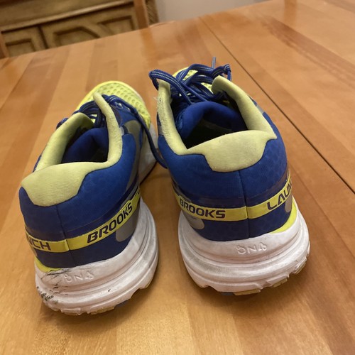 BROOKS Launch 2 Mens Running Shoe Sz 9.5 Yellow/Blue - Picture 4 of 7