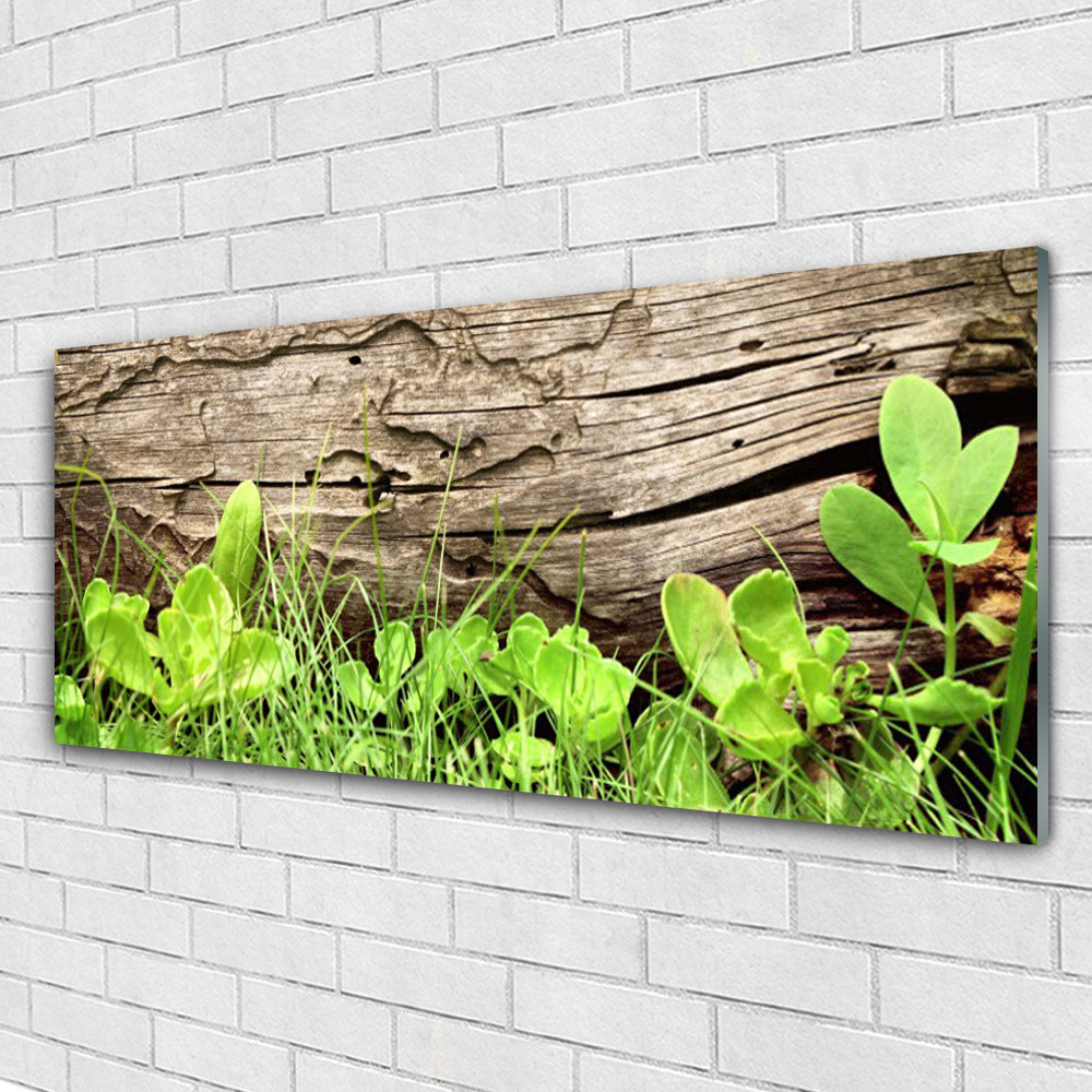 Tableaux impression sur verre de sécurité motif floral herbe fine