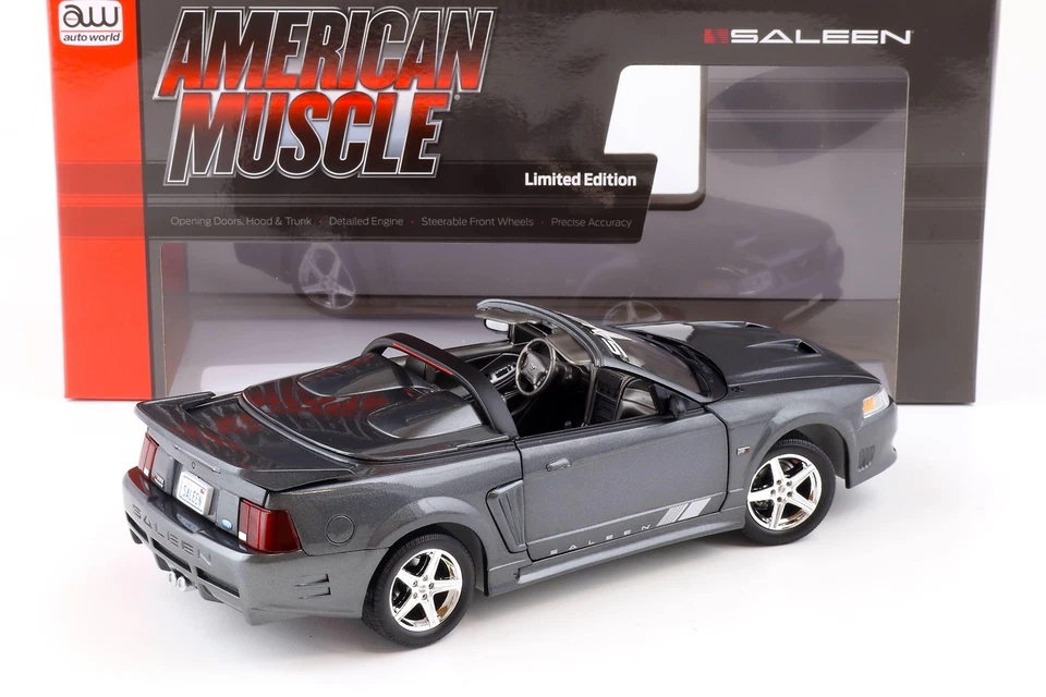 1:18 Auto World 2003 Saleen Mustang S281 SC Speedster Grigio Scuro - Immagine 3 di 4