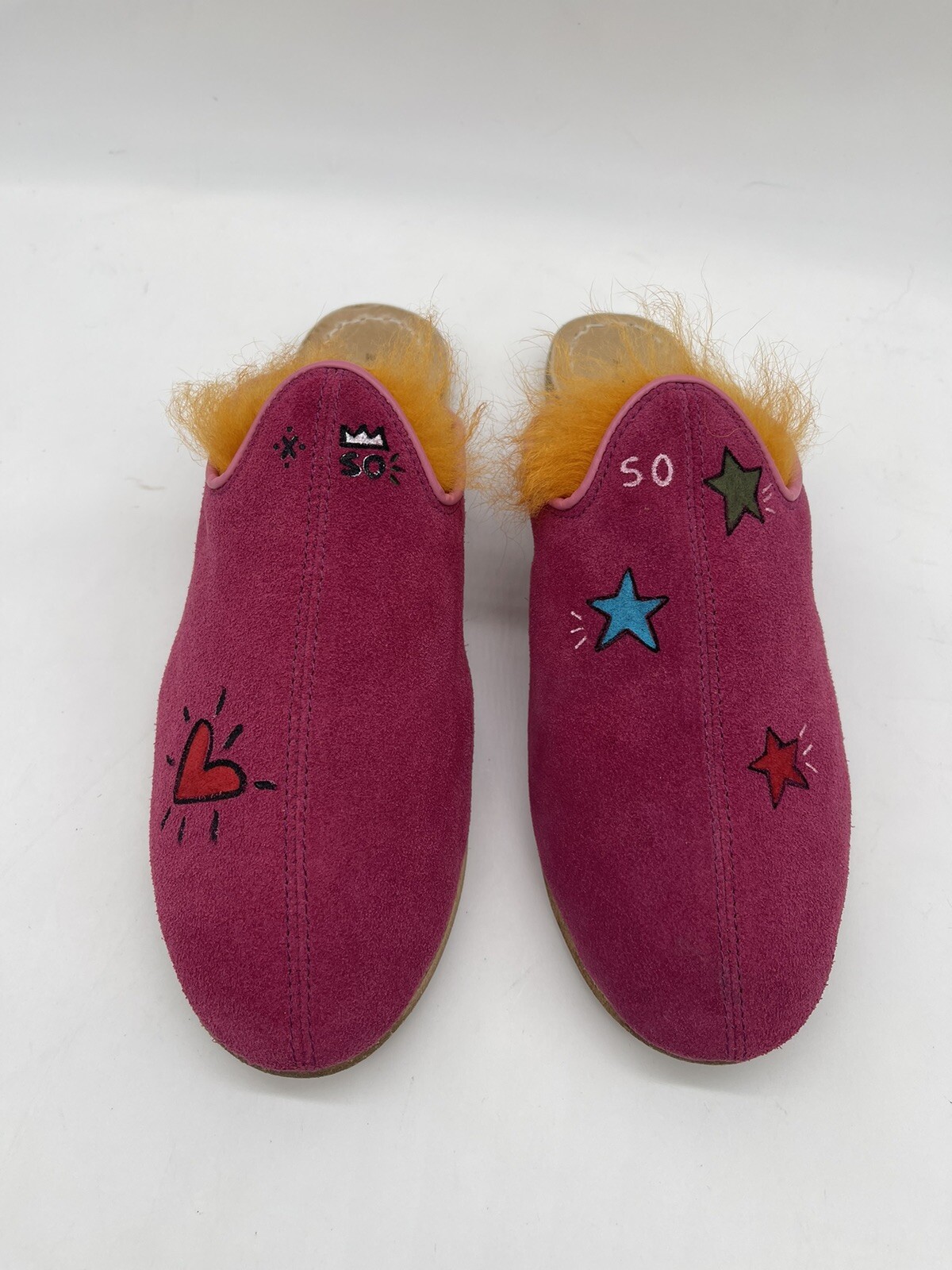 Sabah Santa Fe Shearling Baba Pink Suede Orange Fur Women’s Size 40 Custom ❤️⭐️