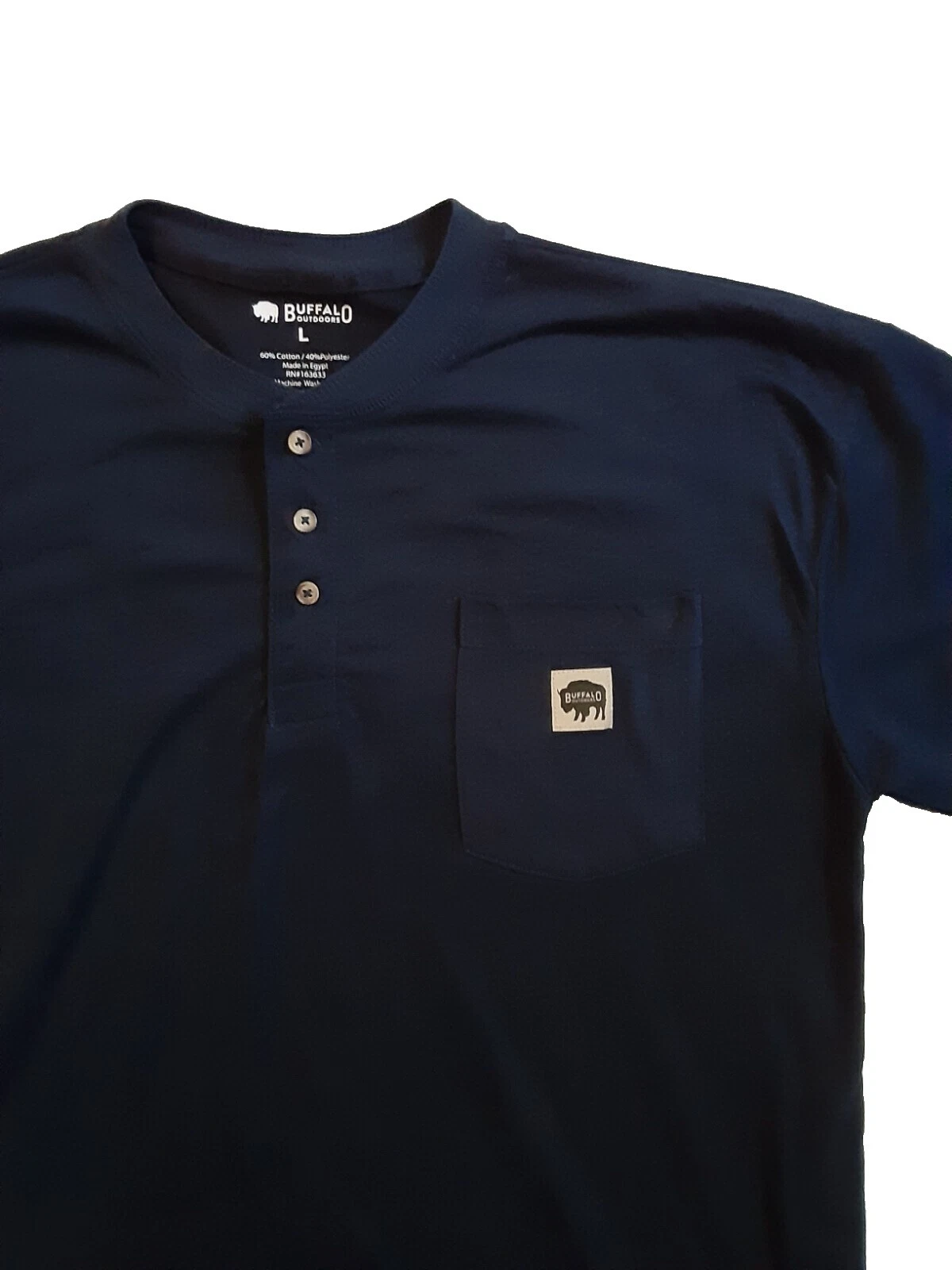 Buffalo Henley Short Sleeve Casual Button-Down Shirts for Men