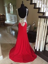 450 NWT RED CLAUDINE BY ALYCE PROM/PAGEANT/FORMAL DRESS/GOWN 2425 SIZE 2