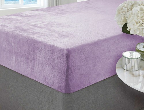 Sábana de cama de lana polar de peluche acogedora cálida extra profunda 30 cm cama doble tamaño - Imagen 68 de 87