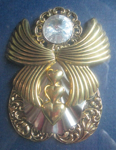 12 5/8" By 10 1/2" Beautifully Framed Gold Metal Angel Picture For Wall Decor - Picture 4 of 5