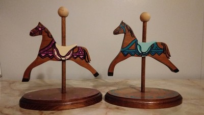 Wooden Carousel Horses 2 pcs.