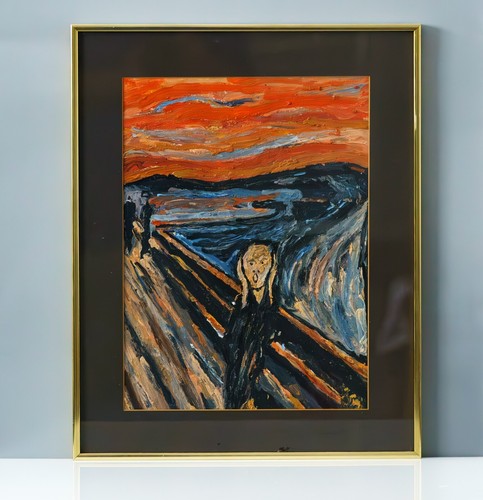 Original Oil on Canvas The Scream Homage Framed Early Study Michal Bosza b.1983 - Picture 2 of 11